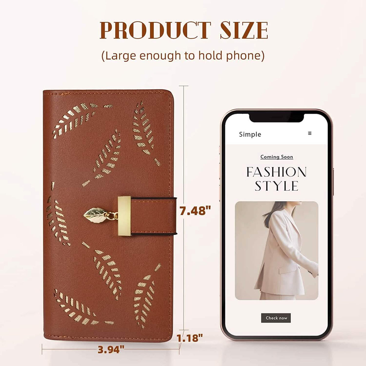 Sweet Cute Women's Long Leaf Bifold Wallet Handbags & Wallets - Tophatter Daily Deals