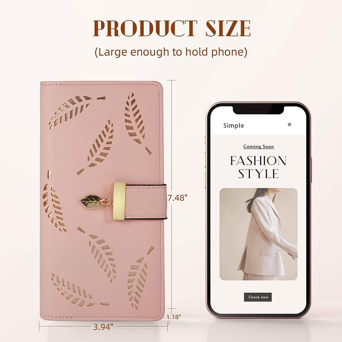 Sweet Cute Women's Long Leaf Bifold Wallet Handbags & Wallets - Tophatter Daily Deals
