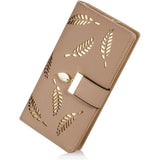 Sweet Cute Women's Long Leaf Bifold Wallet Khaki Handbags & Wallets - Tophatter Daily Deals