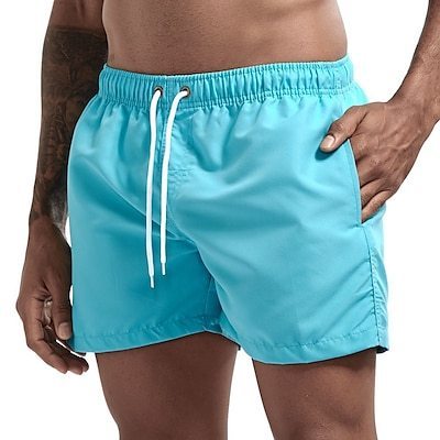 Swim Shorts for Men Quick Dry Sky Blue Swimsuit - Tophatter Daily Deals