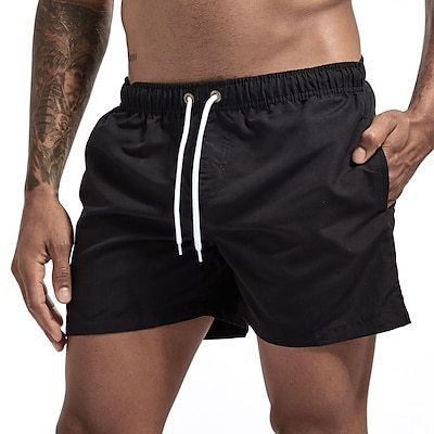 Swim Shorts for Men Quick Dry Black Swimsuit - Tophatter Daily Deals