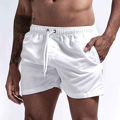 Swim Shorts for Men Quick Dry White Swimsuit - Tophatter Daily Deals