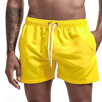 Swim Shorts for Men Quick Dry Yellow Swimsuit - Tophatter Daily Deals