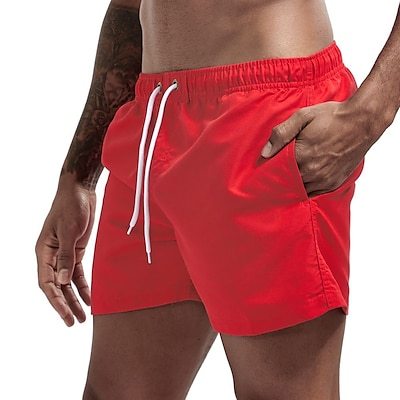 Swim Shorts for Men Quick Dry Red Swimsuit - Tophatter Daily Deals