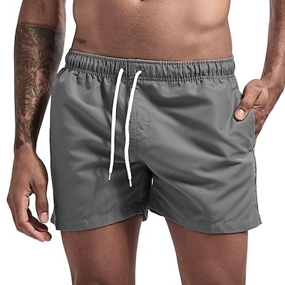 Swim Shorts for Men Quick Dry Gray Swimsuit - Tophatter Daily Deals