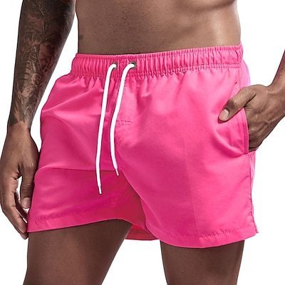 Swim Shorts for Men Quick Dry Rose Red Swimsuit - Tophatter Daily Deals