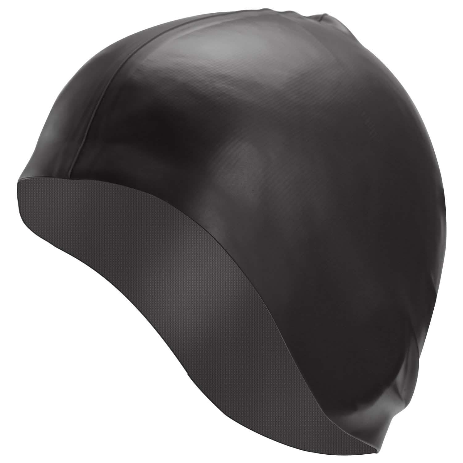 Swimming Cap Waterproof Silicone Black Outdoor Recreation - Tophatter Daily Deals