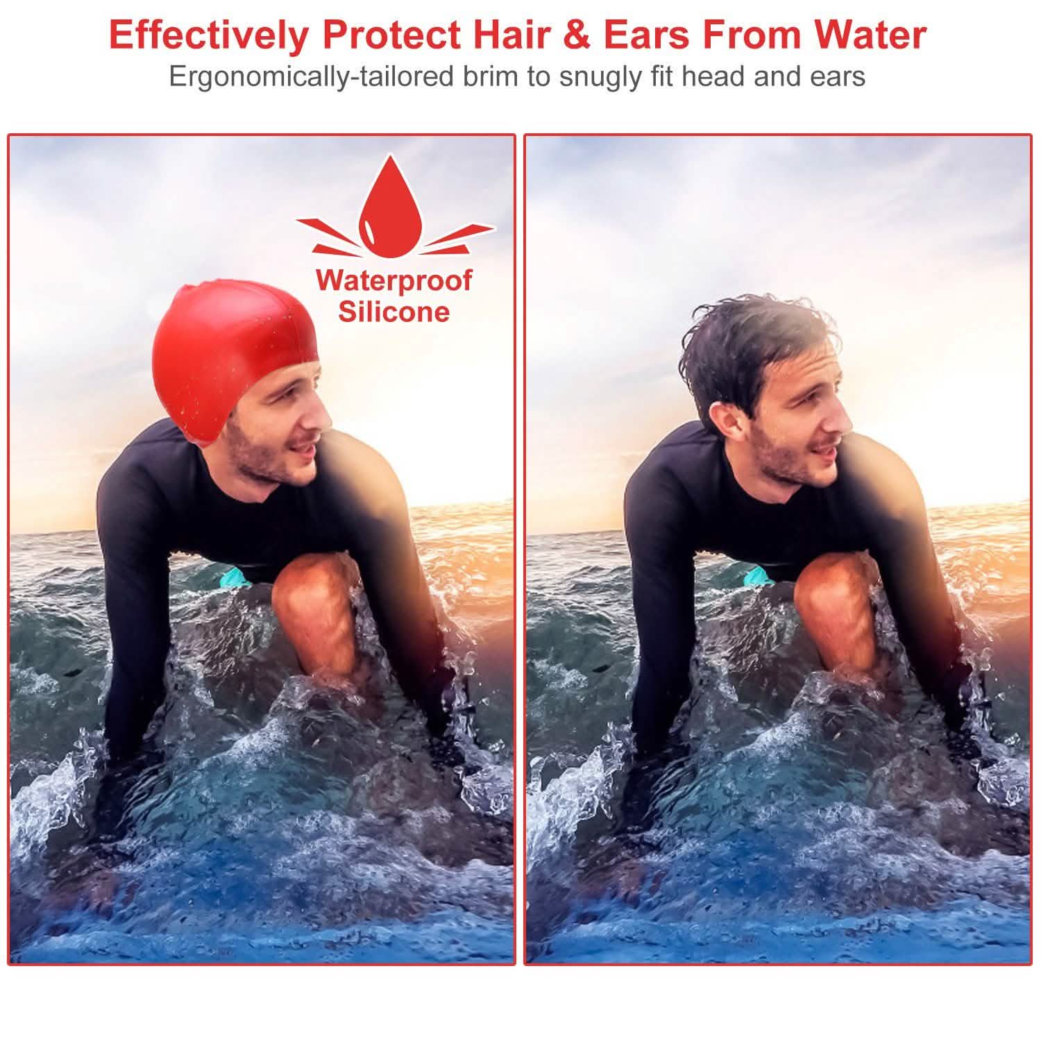 Swimming Cap Waterproof Silicone Outdoor Recreation - Tophatter Daily Deals