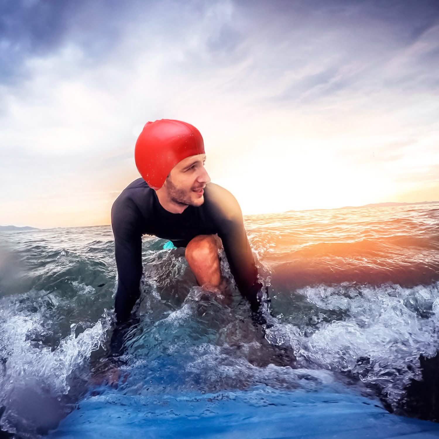 Swimming Cap Waterproof Silicone Outdoor Recreation - Tophatter Daily Deals