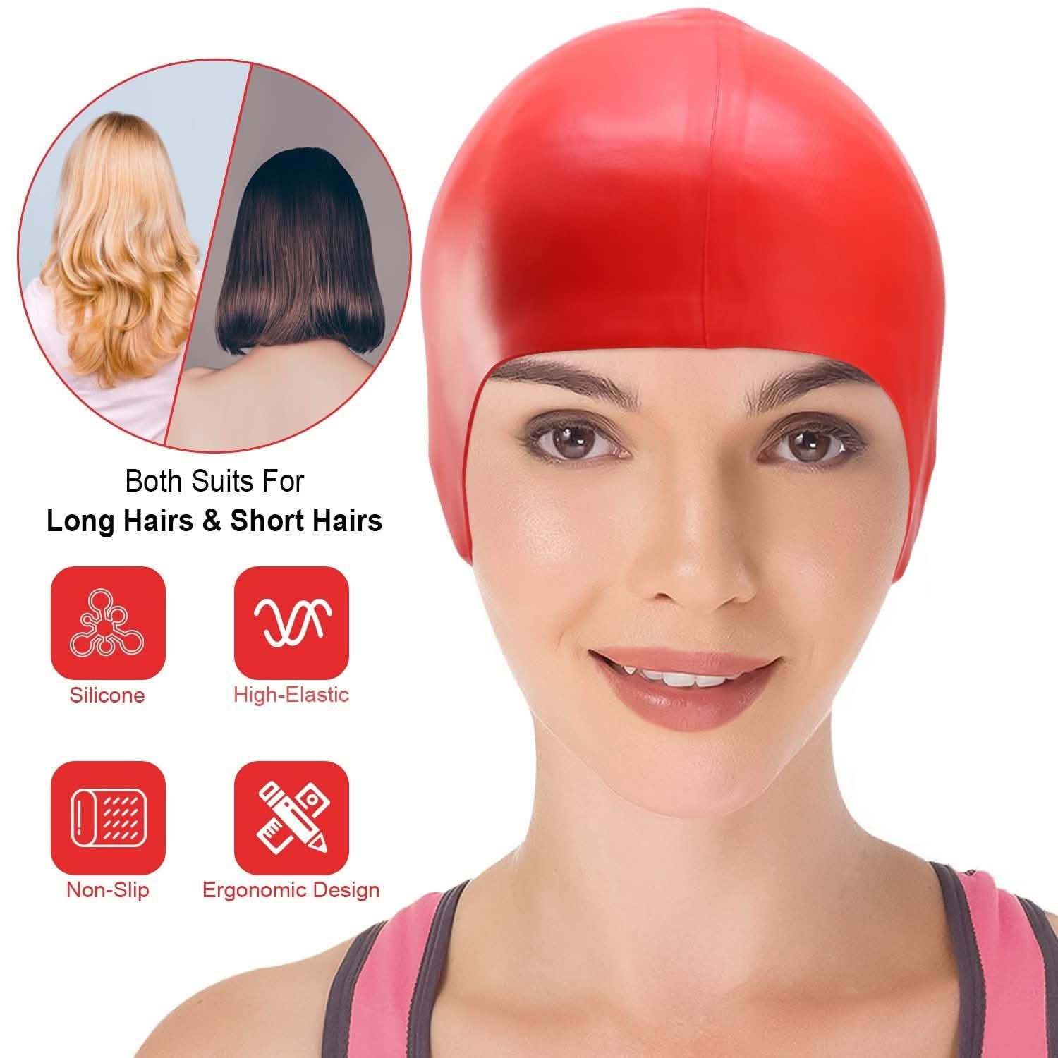 Swimming Cap Waterproof Silicone Outdoor Recreation - Tophatter Daily Deals