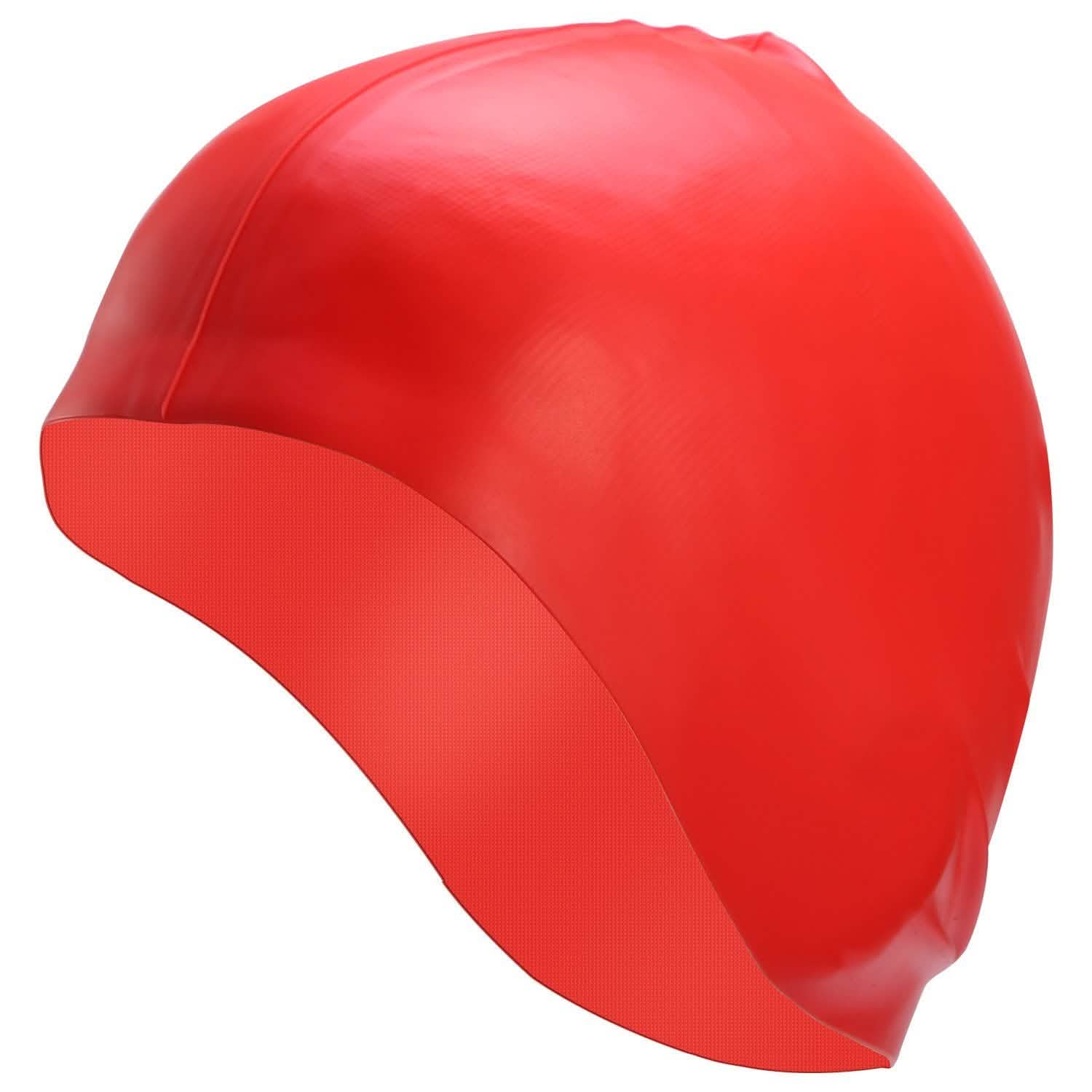 Swimming Cap Waterproof Silicone Red Outdoor Recreation - Tophatter Daily Deals