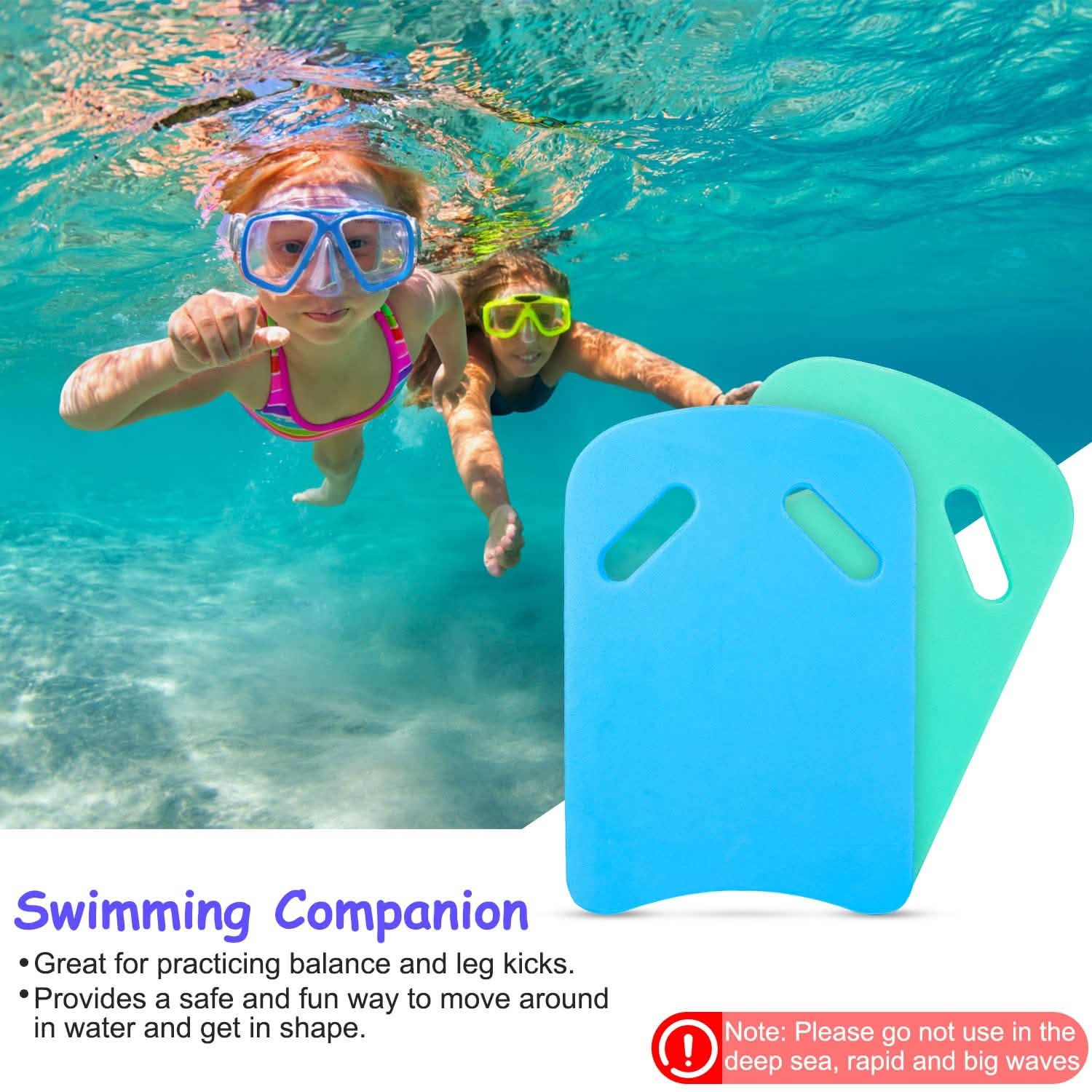 Swimming Kickboard U Design Water Training Board with Integrated Hole Handle Outdoor Recreation - Tophatter Daily Deals