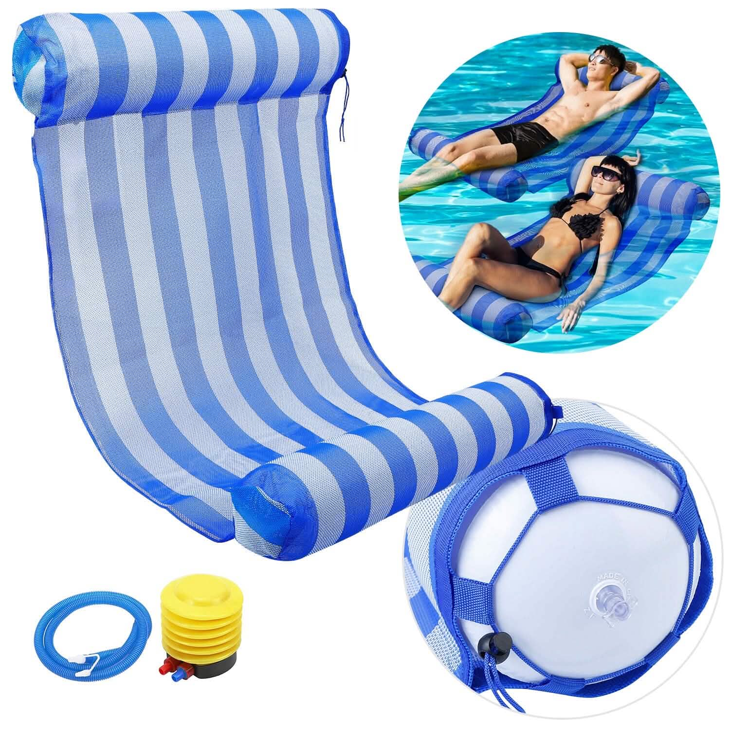 Swimming Pool Float Hammock Inflatable Outdoor Recreation - Tophatter Daily Deals