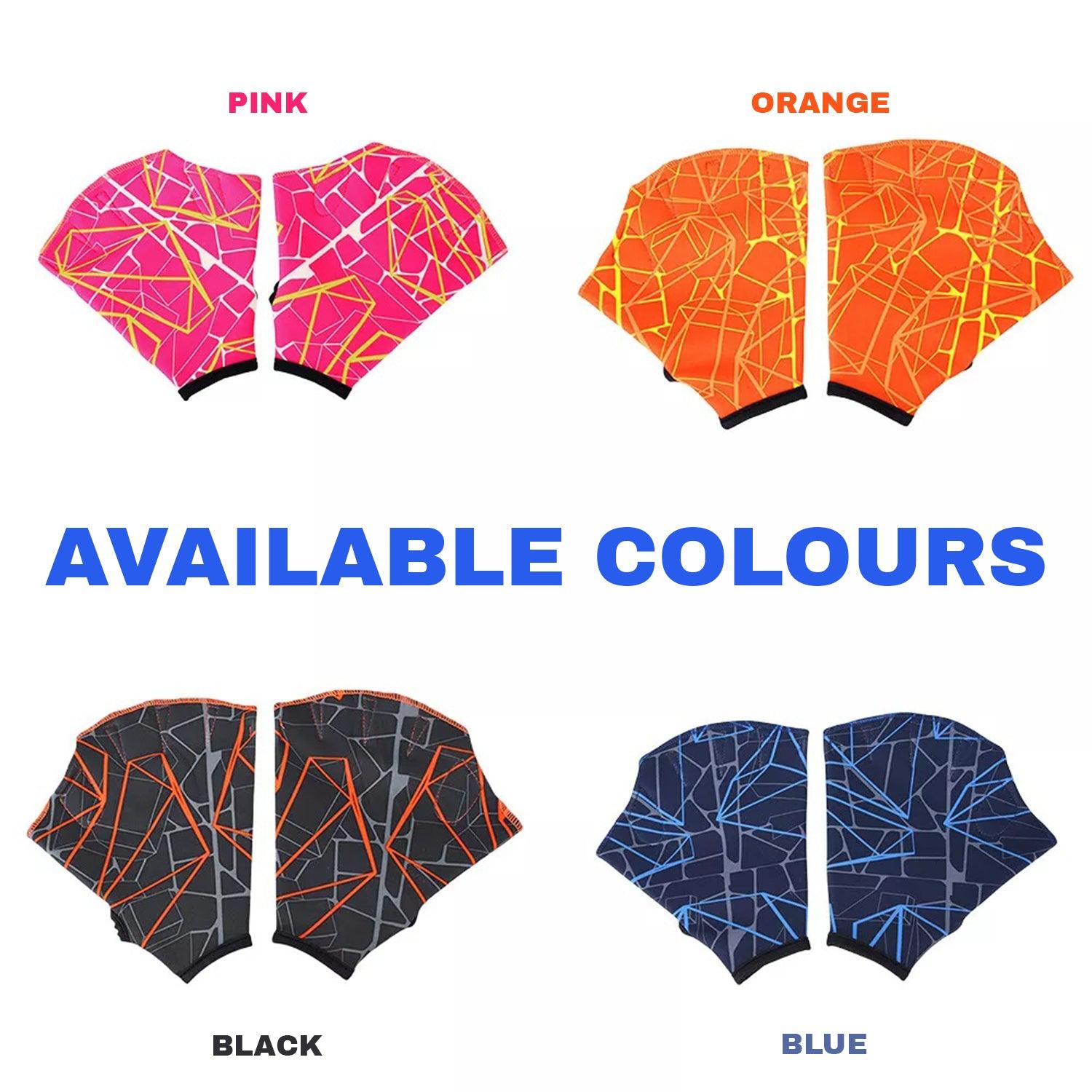 Swimming Hand Paddles - 1 Pair Swim Hand Fins Flippers Finger Webbed Gloves Water Sports Gloves Swimming - Tophatter Daily Deals