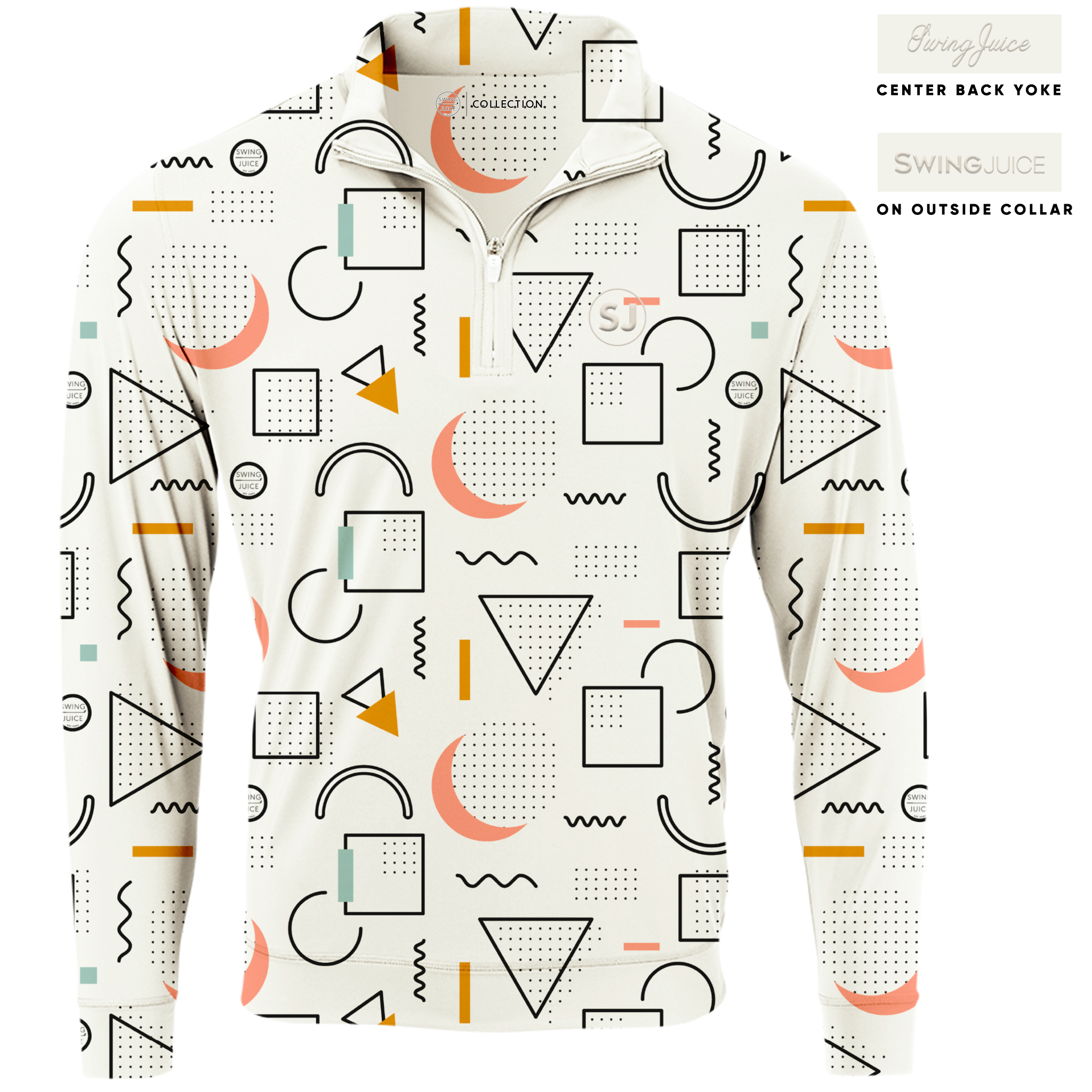SwingJuice Golf 90's Golf Men's Quarter Zip Ivory Half Zip & Quarter Zip - Tophatter Daily Deals