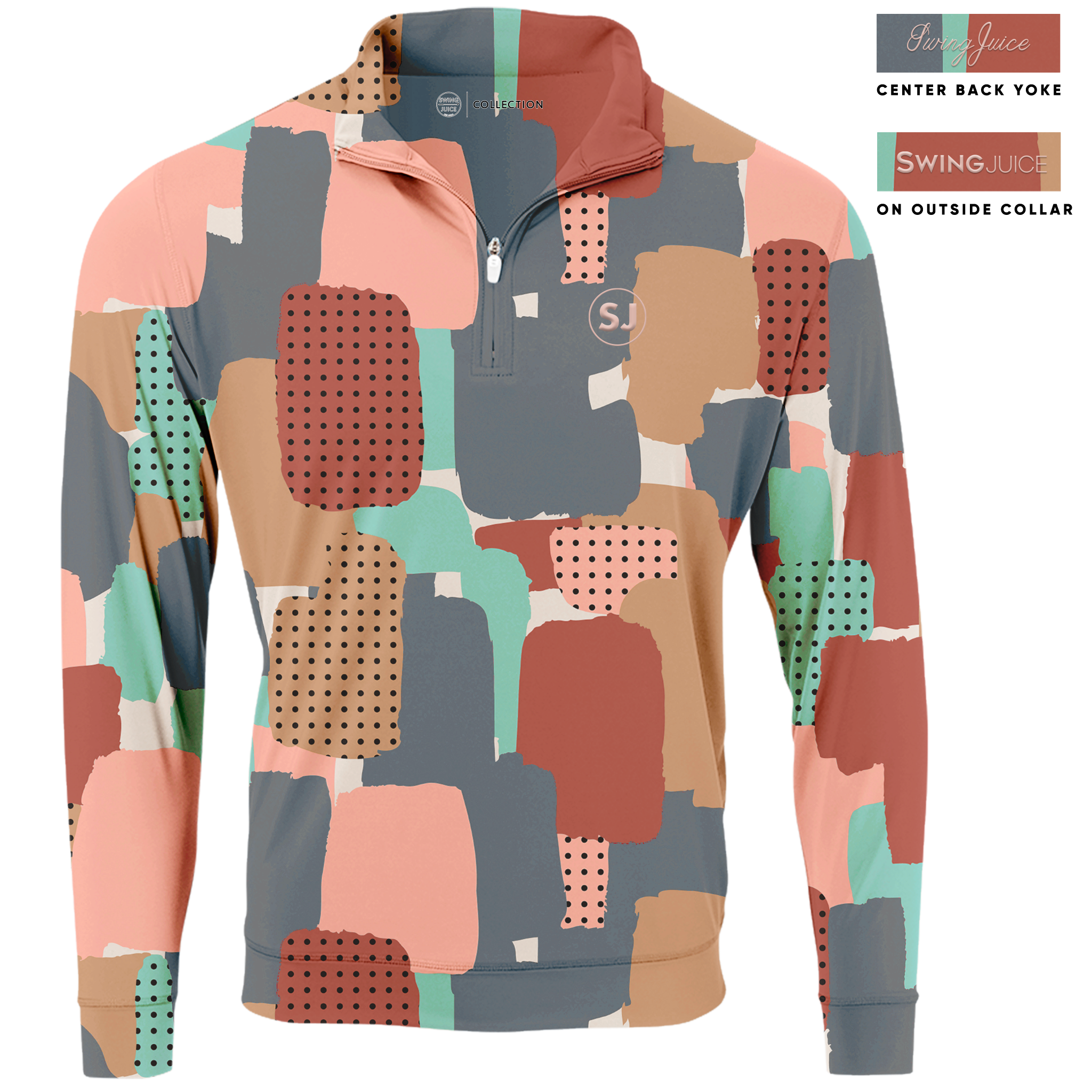 SwingJuice Golf Abstract Camo Men's Quarter Zip Multi Half Zip & Quarter Zip - Tophatter Daily Deals