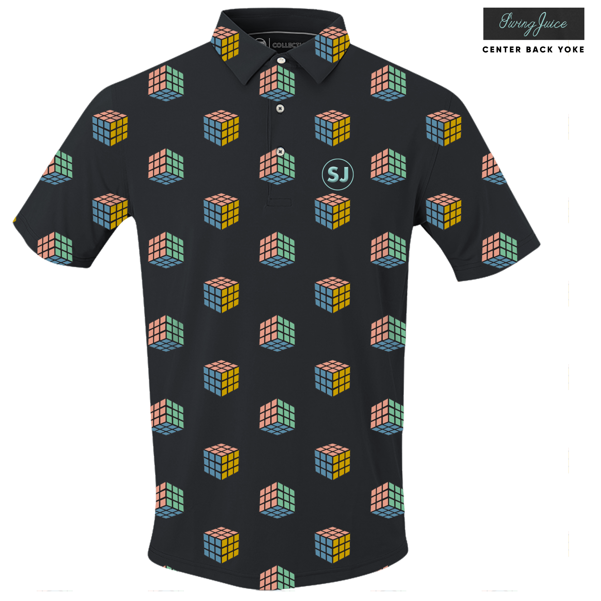 SwingJuice Golf Gamescape Men's Polo Black Polos - Tophatter Daily Deals