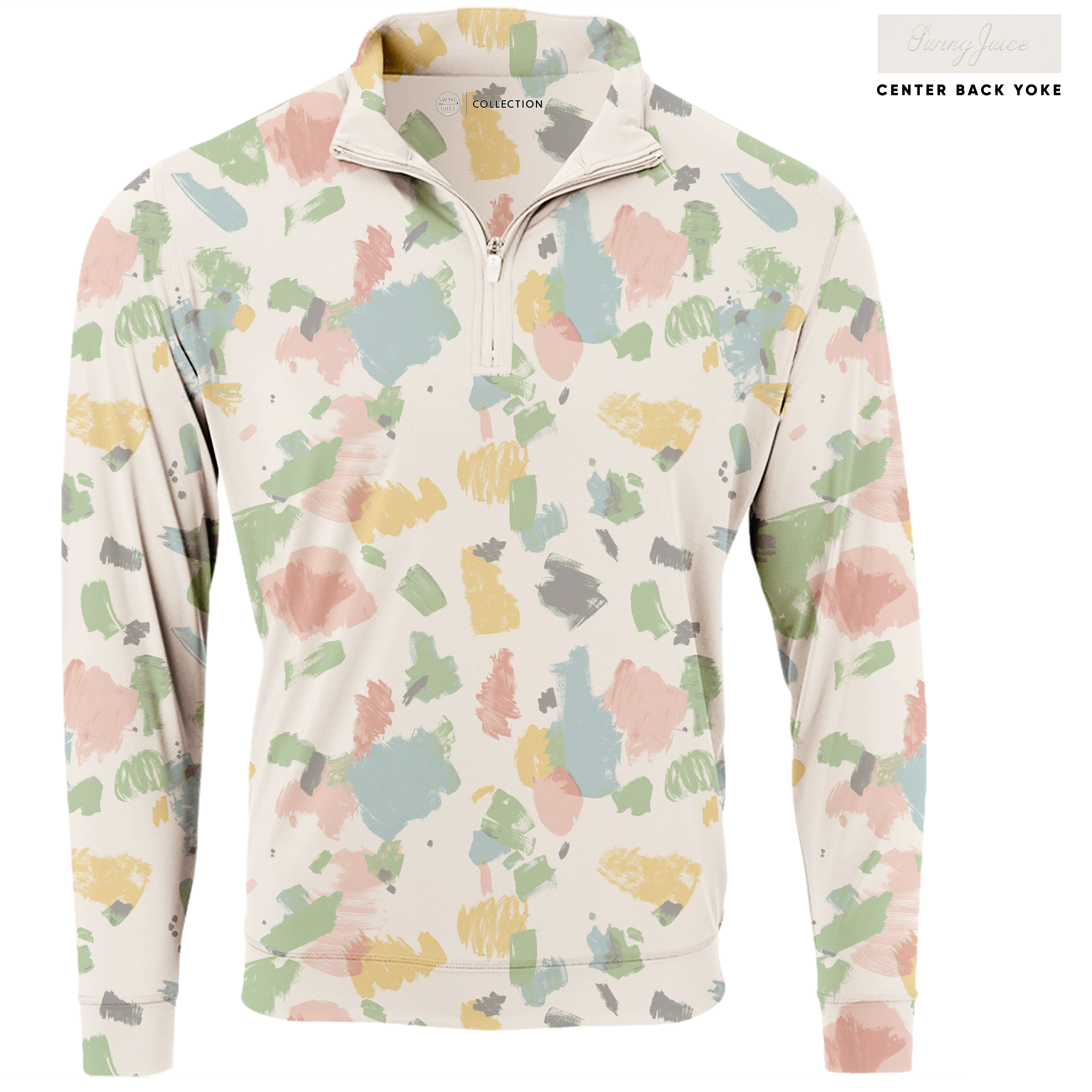 SwingJuice Golf Masterpiece Men's Quarter Zip Ivory Half Zip & Quarter Zip - Tophatter Daily Deals