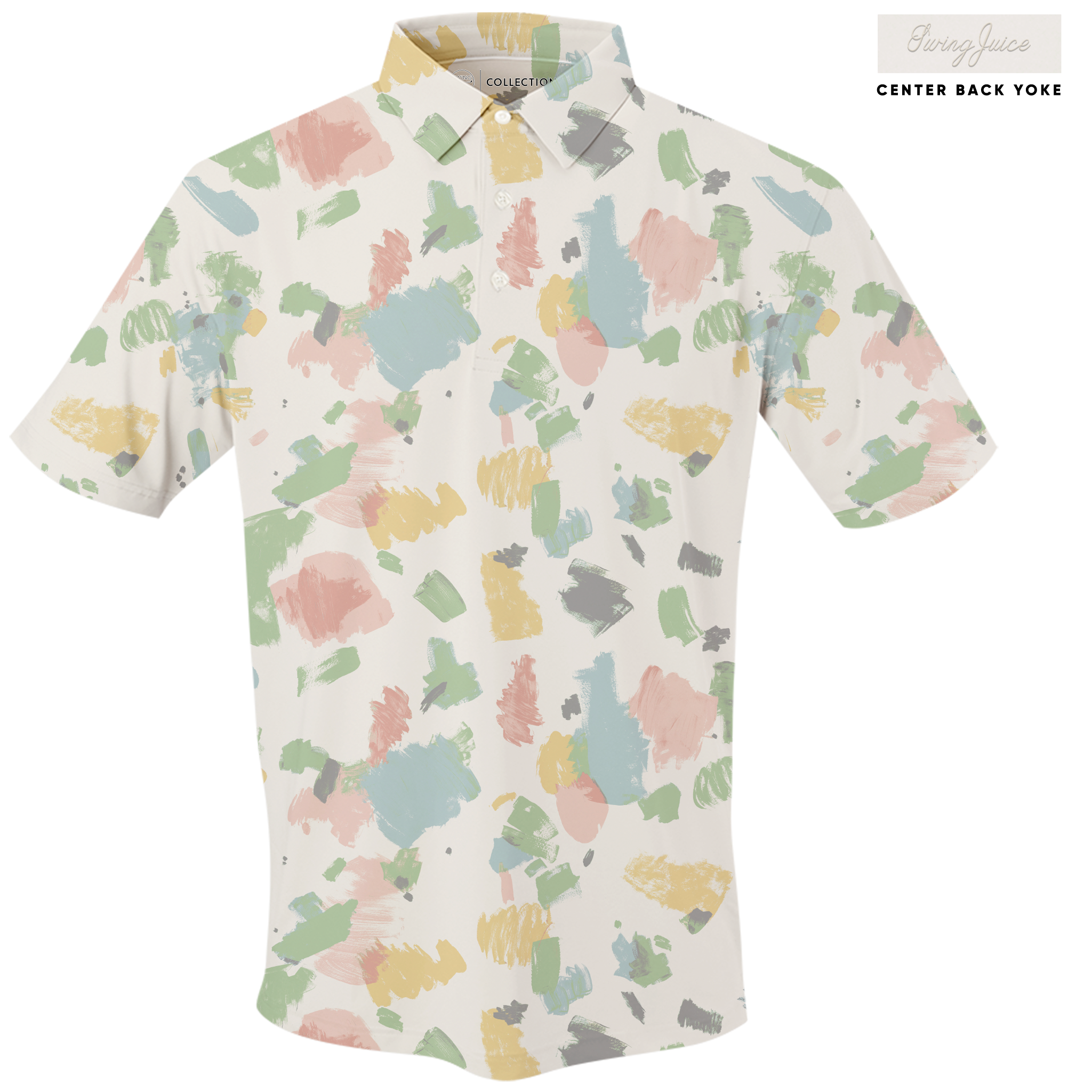 SwingJuice Golf Masterpiece Men's Polo Ivory Polos - Tophatter Daily Deals