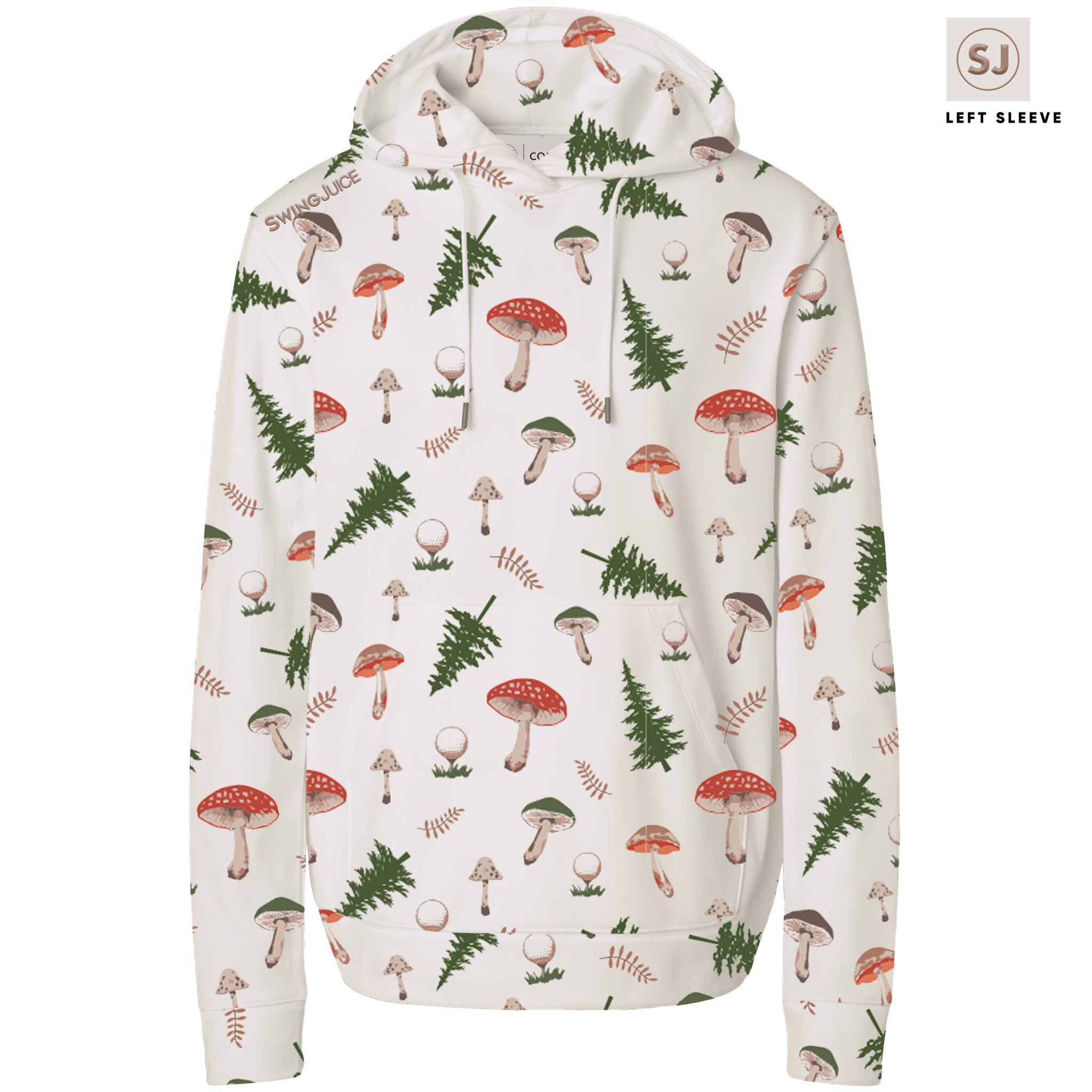 SwingJuice Golf Mushrooms Men's Performance Hoodie Ivory Hoodie - Tophatter Daily Deals
