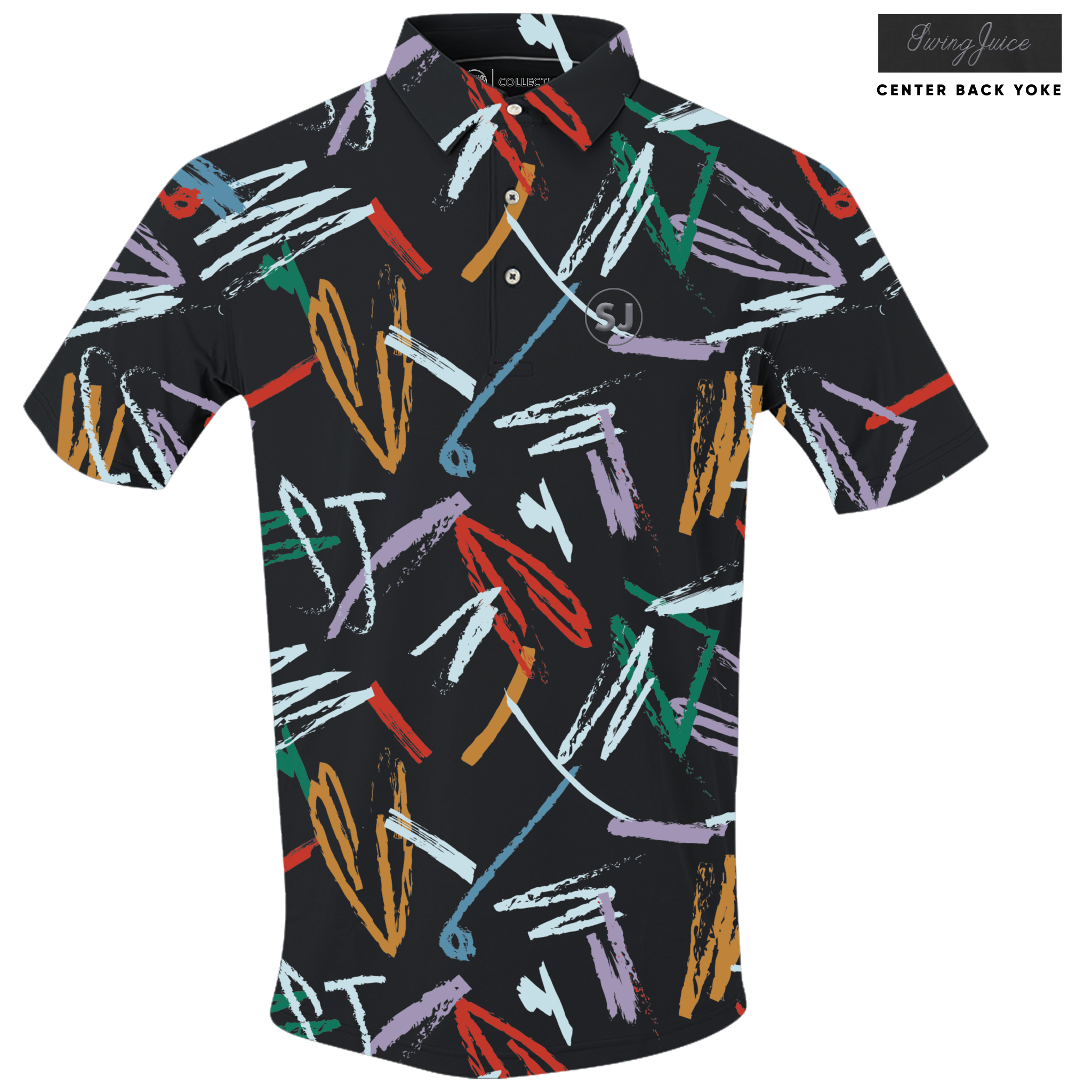 SwingJuice Golf Strokes Men's Polo Black Polos - Tophatter Daily Deals