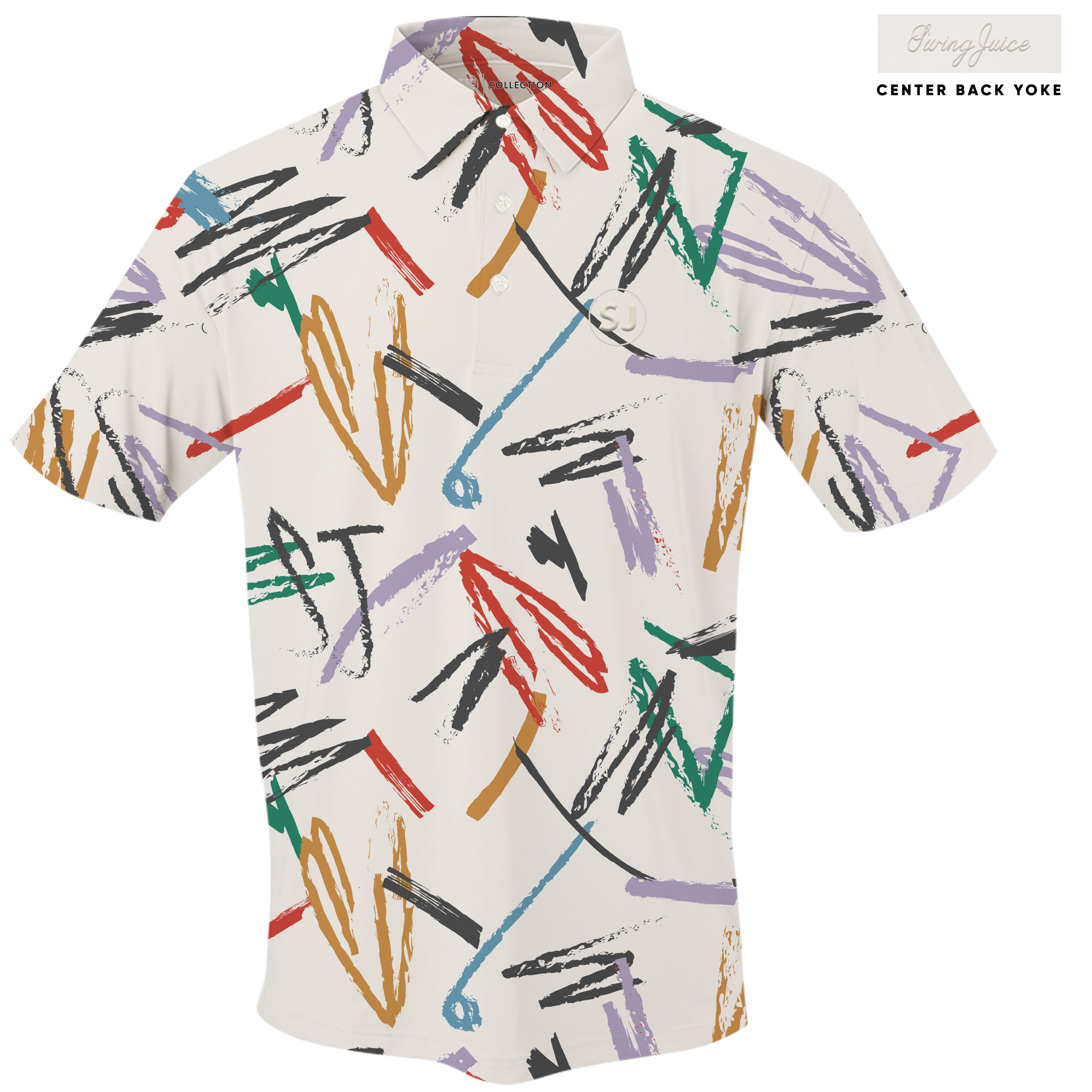 SwingJuice Golf Strokes Men's Polo Ivory Polos - Tophatter Daily Deals