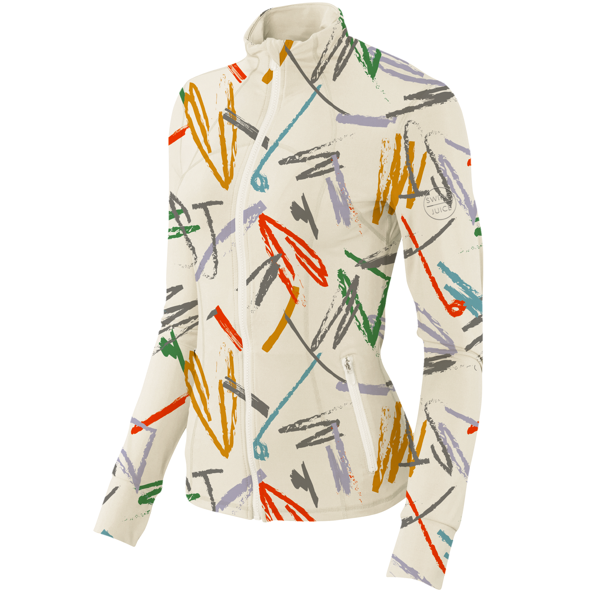SwingJuice Golf Strokes Women's Full Zip Ivory Jacket - Tophatter Daily Deals