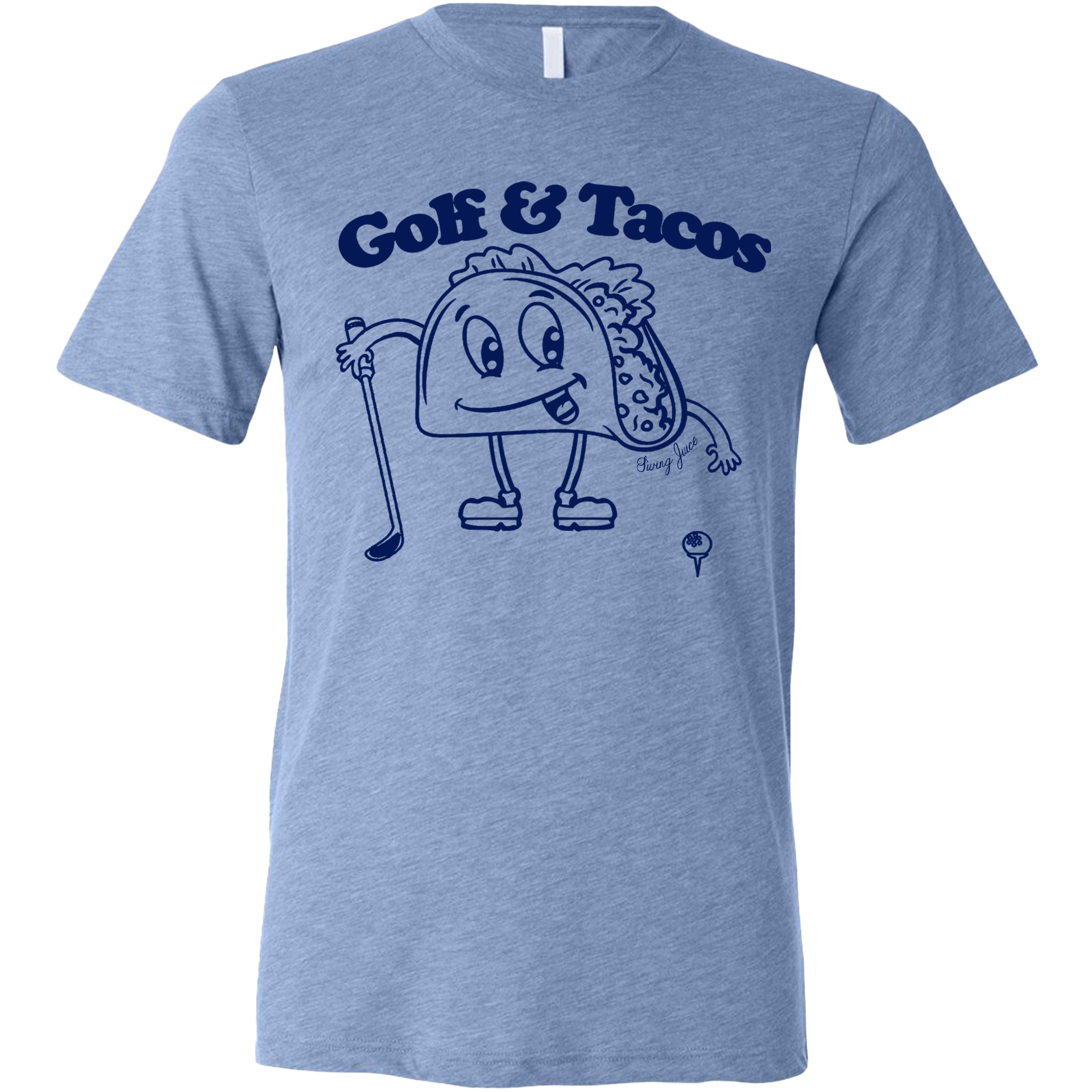 SwingJuice Golf & Tacos Unisex T-Shirt Blue Crew Neck Tee - Tophatter Daily Deals