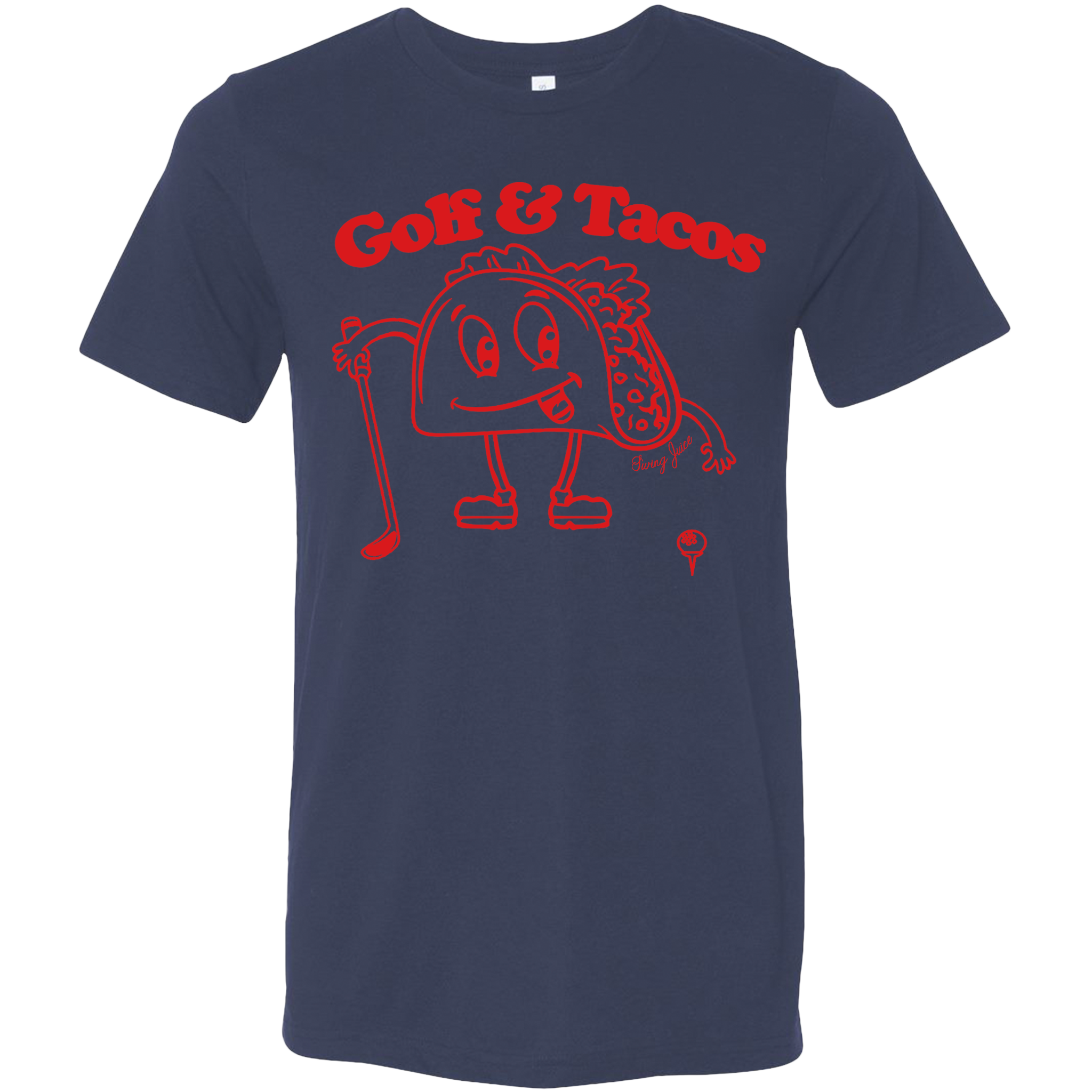 SwingJuice Golf & Tacos Unisex T-Shirt Navy Crew Neck Tee - Tophatter Daily Deals