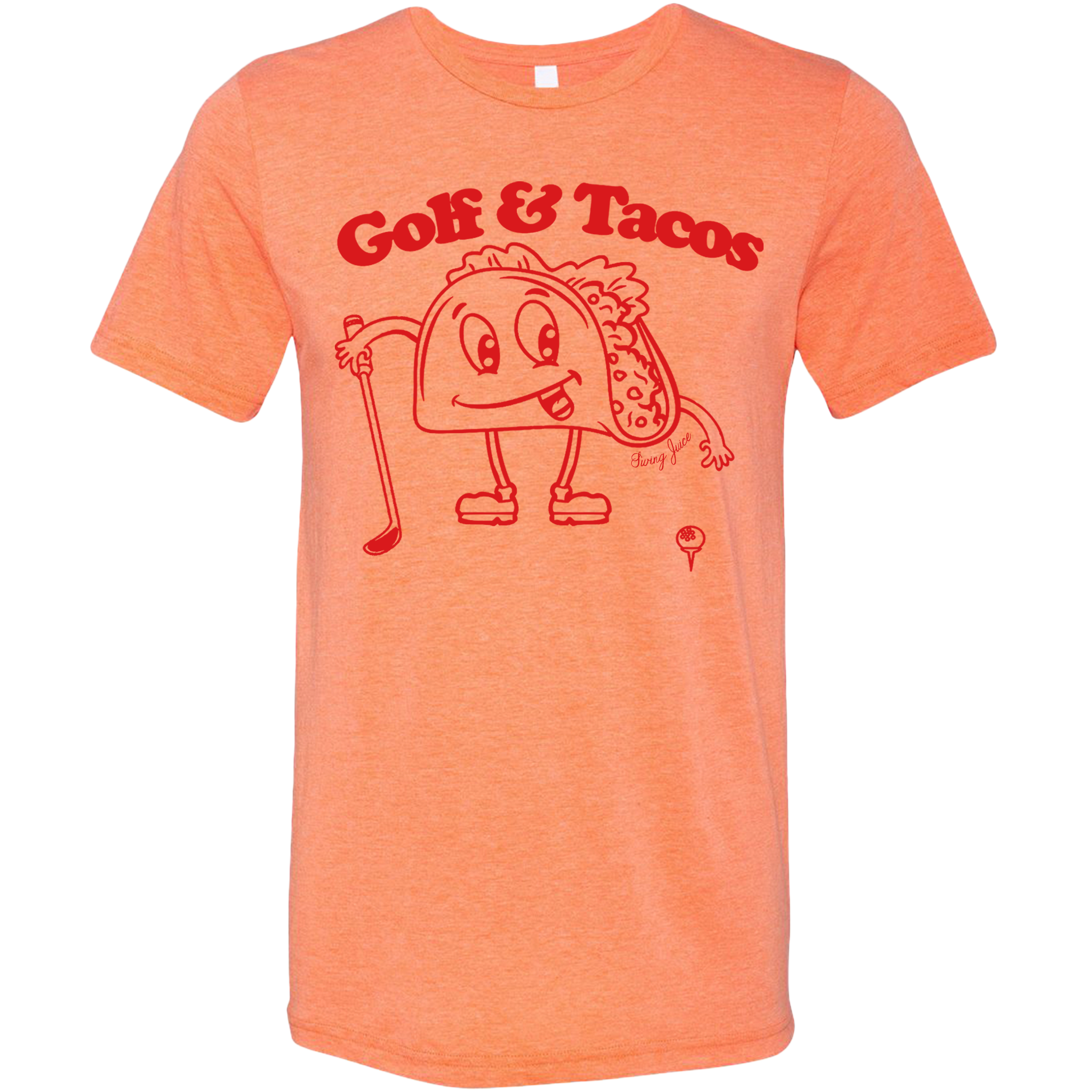 SwingJuice Golf & Tacos Unisex T-Shirt Orange Crew Neck Tee - Tophatter Daily Deals