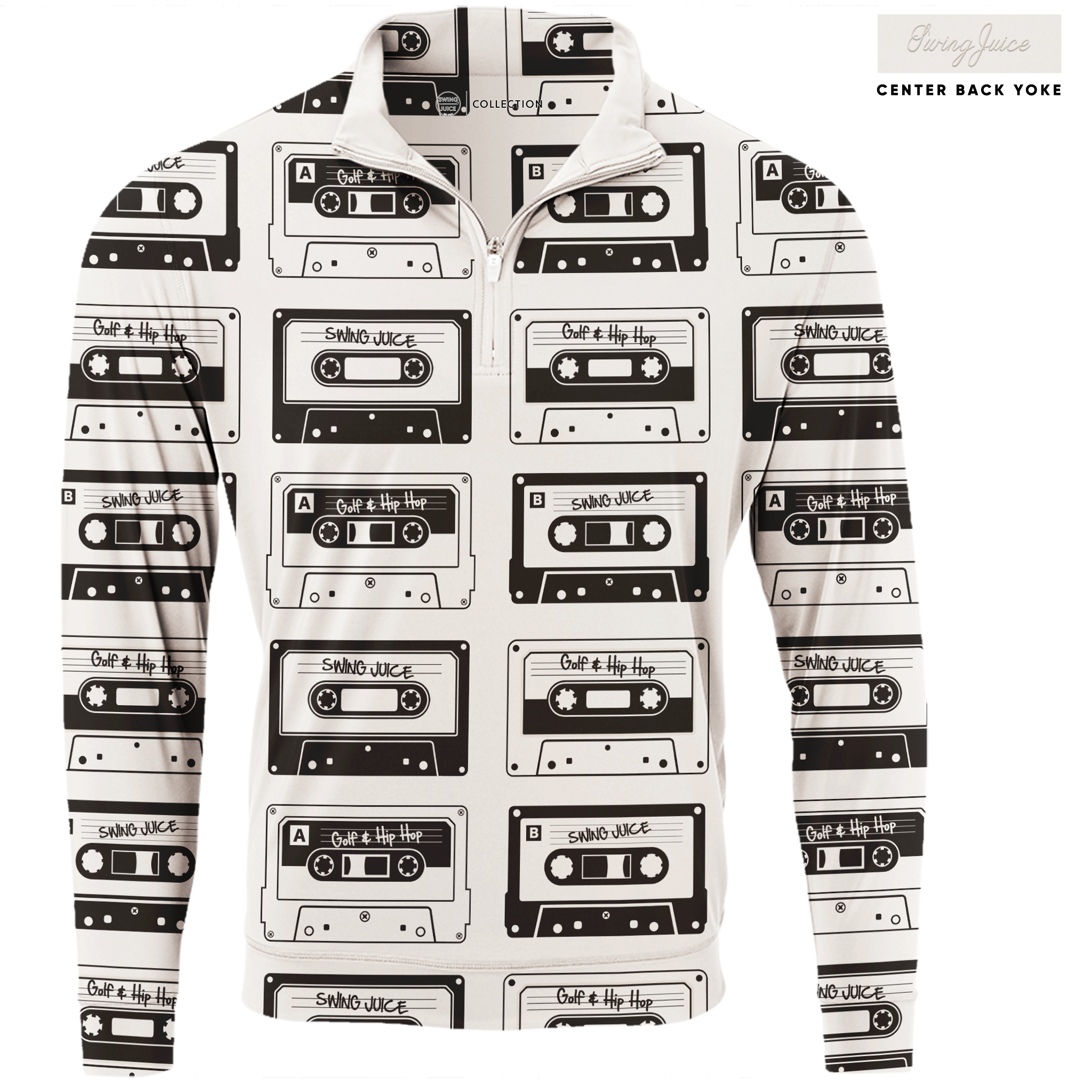 SwingJuice Golf Mixtape Men's Quarter Zip Ivory Half Zip & Quarter Zip - Tophatter Daily Deals