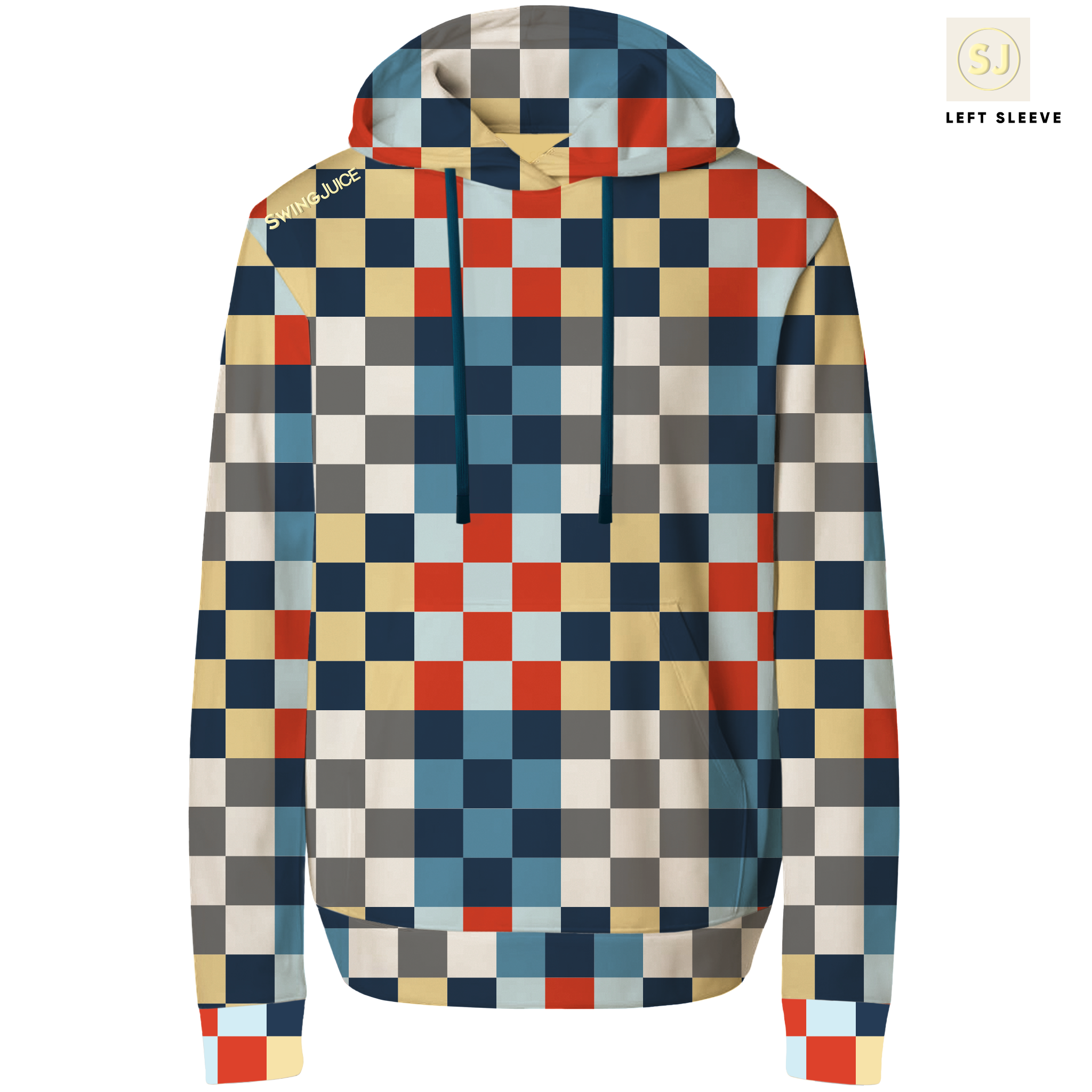 SwingJuice Golf Multi Checker Men's Performance Hoodie Multi Hoodie - Tophatter Daily Deals