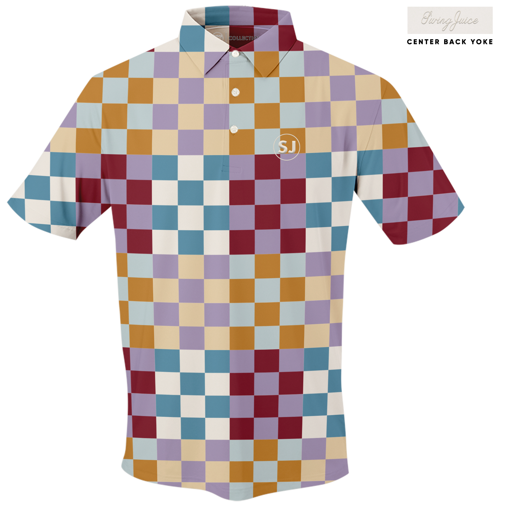 SwingJuice Golf Multi Checker Men's Polo Ivory Polos - Tophatter Daily Deals