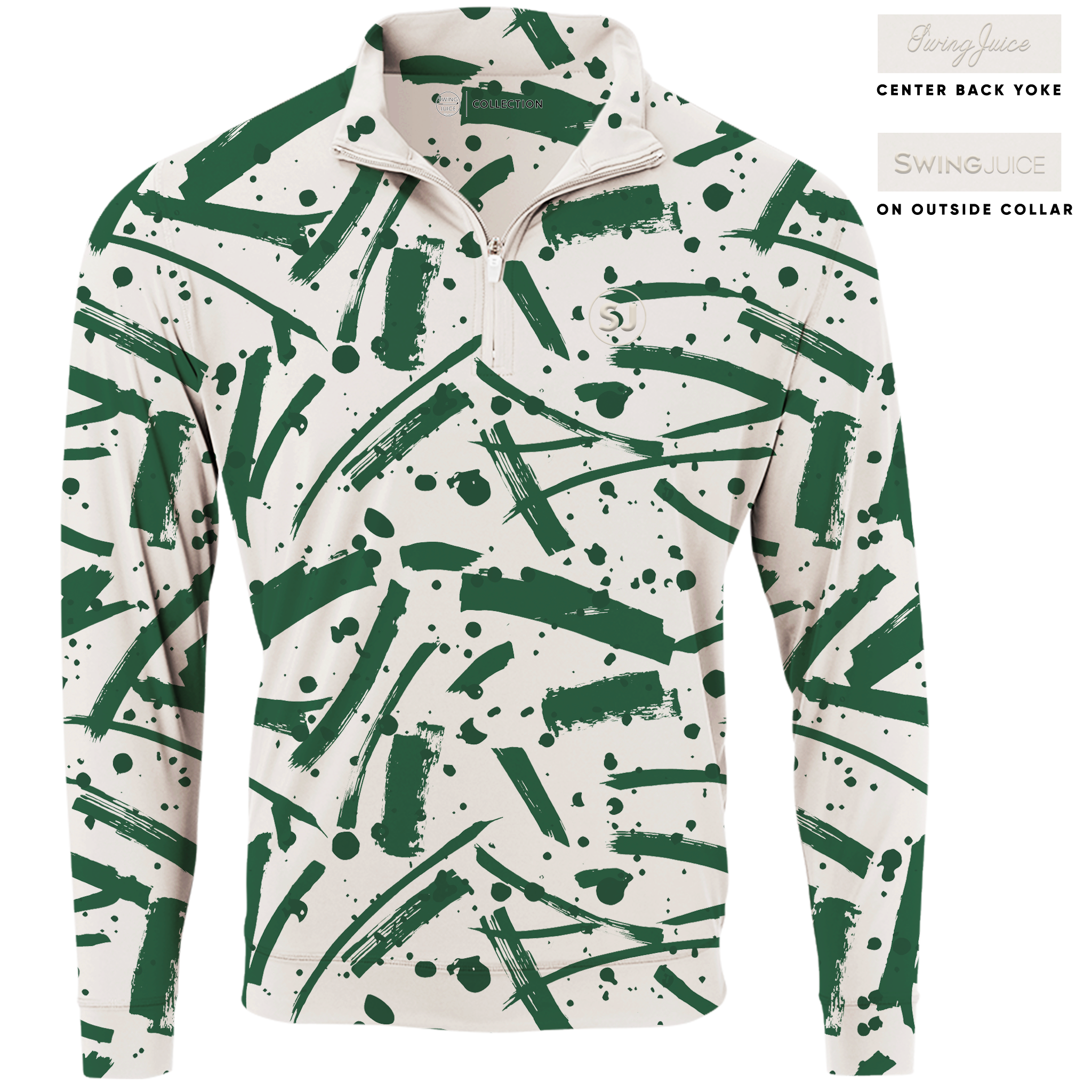SwingJuice Golf Pollock Men's Quarter Zip Ivory Half Zip & Quarter Zip - Tophatter Daily Deals