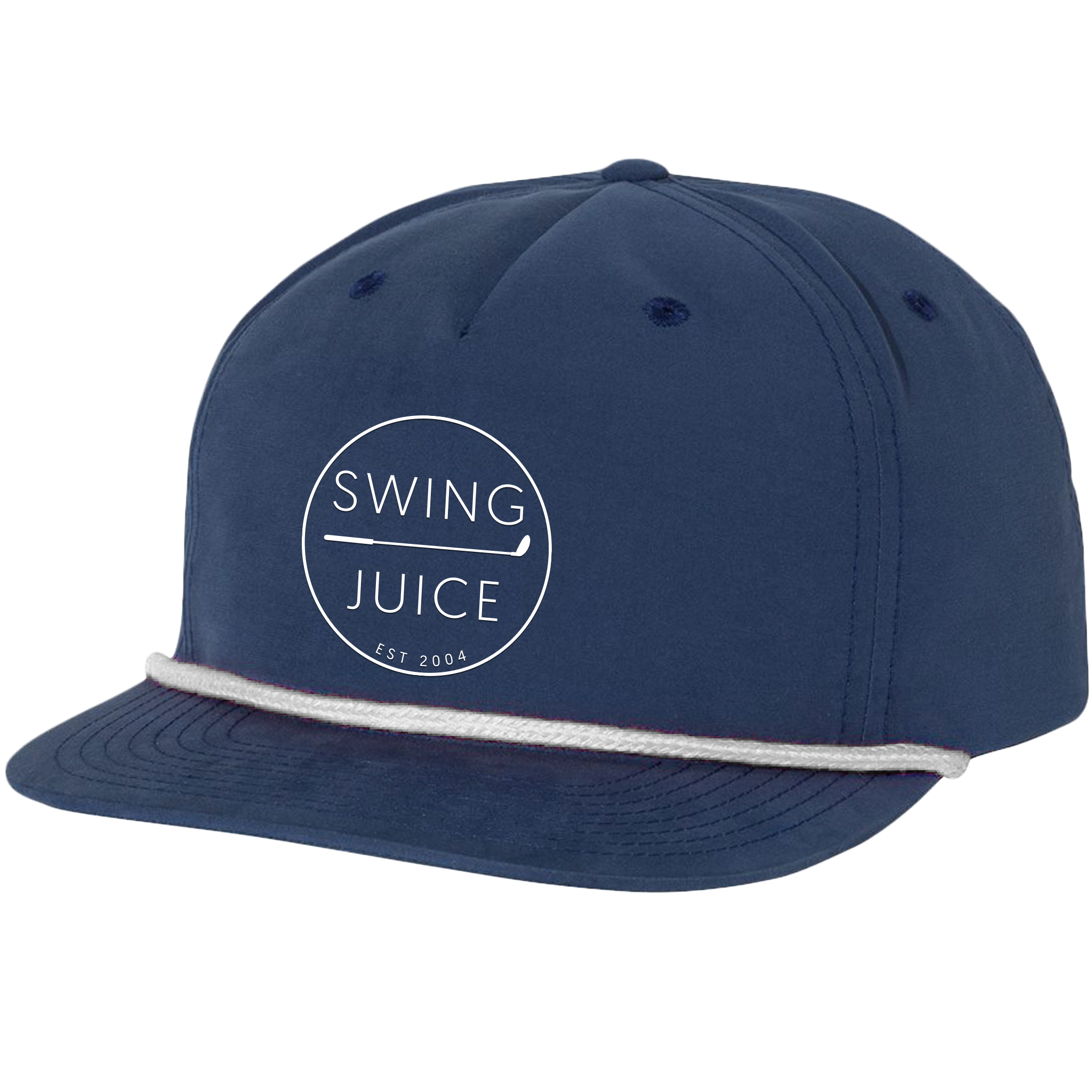 SwingJuice Golf Retro Unisex Rope Hat NavyWhite O S Headwear - Tophatter Daily Deals