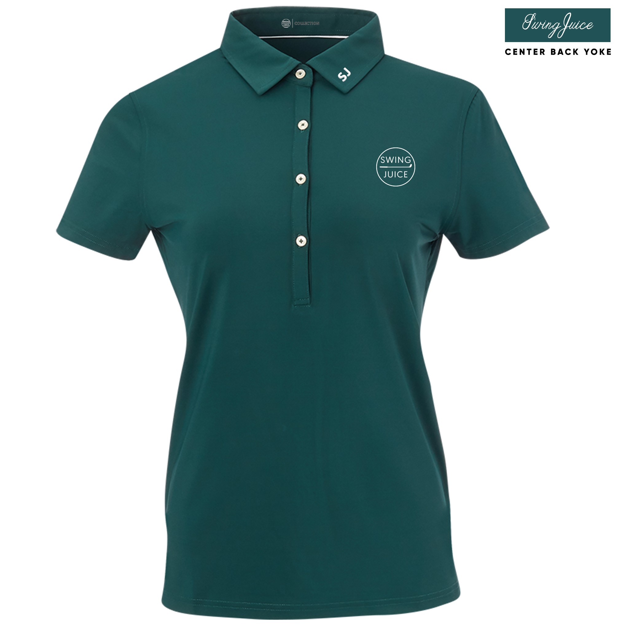 SwingJuice Golf Retro Women's Polo Pine Polos - Tophatter Daily Deals