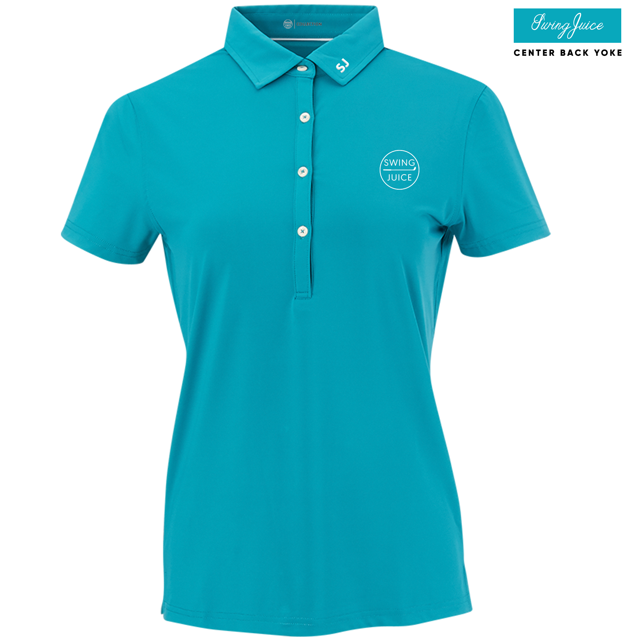 SwingJuice Golf Retro Women's Polo Teal Polos - Tophatter Daily Deals