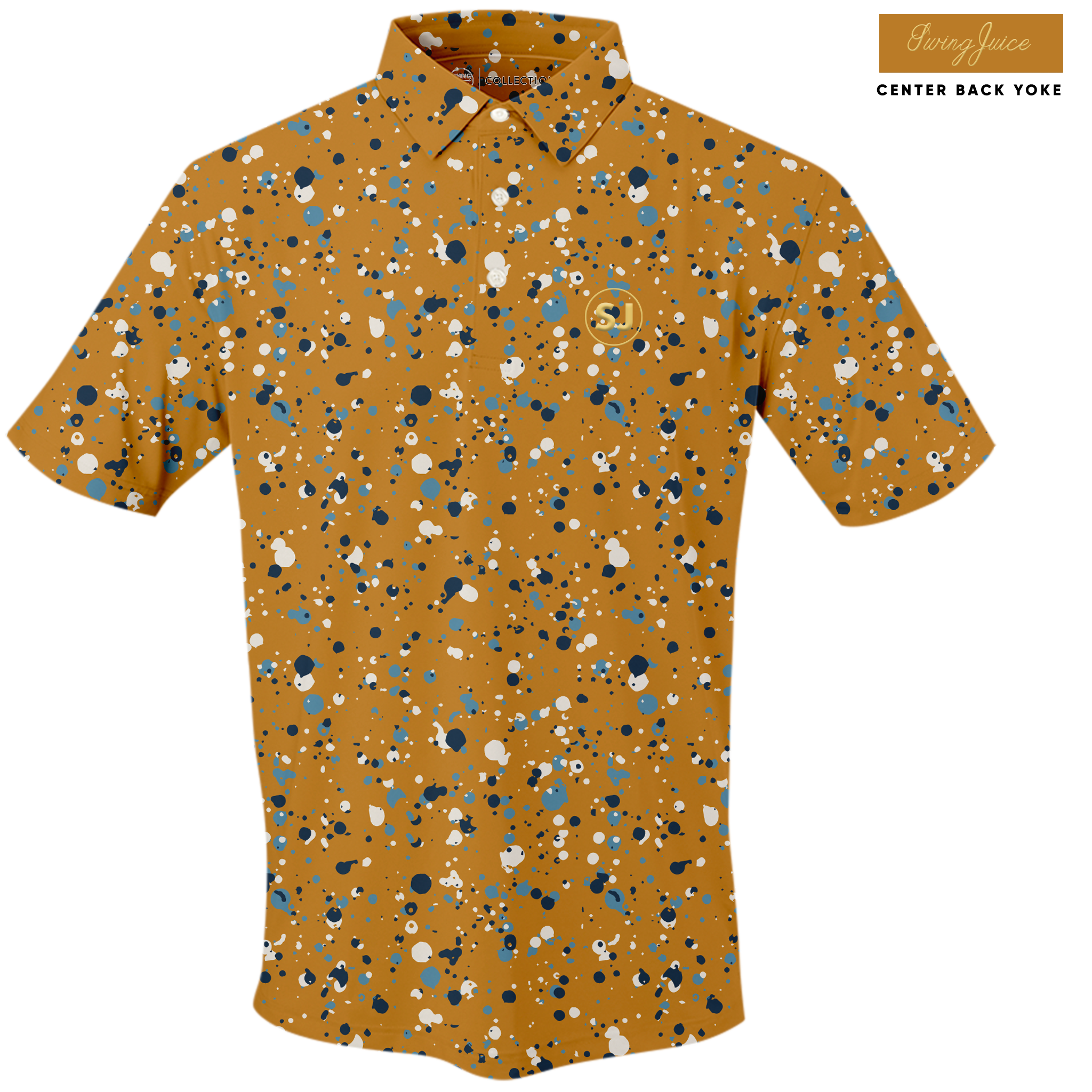 SwingJuice Golf Splatter Men's Polo Golden Polos - Tophatter Daily Deals