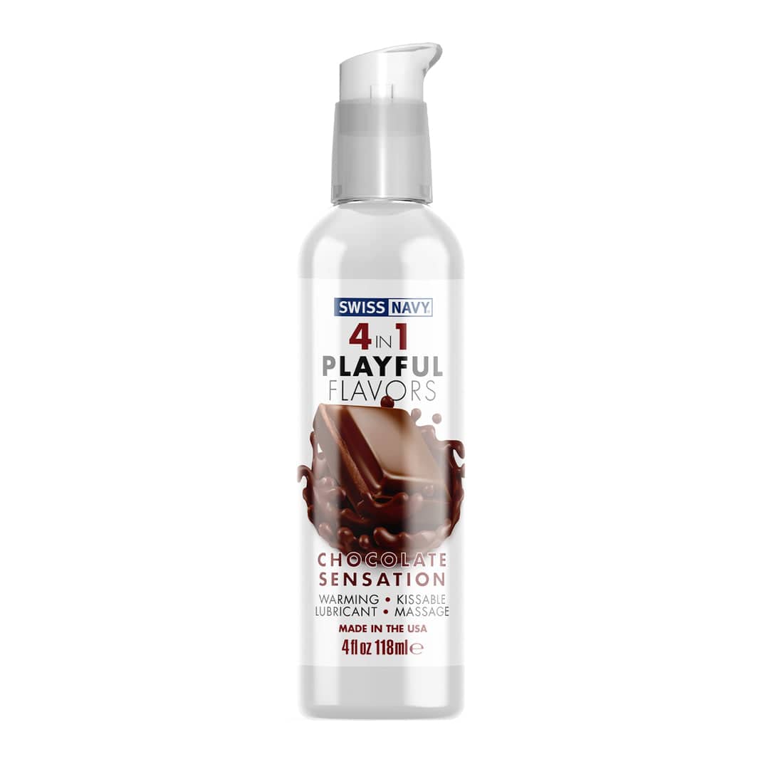 Swiss Navy - 4 in 1 Playful Flavors Flavored Lubricant - Chocolate Sensation - 4oz Liquid - Tophatter Daily Deals