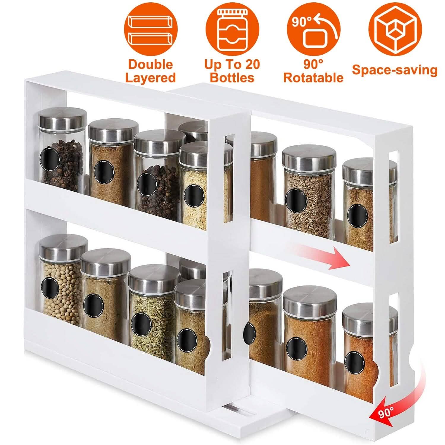 Swivel Cabinet Organizer Revolving Kitchen Rack Spice Organizer Kitchen Storage - Tophatter Daily Deals