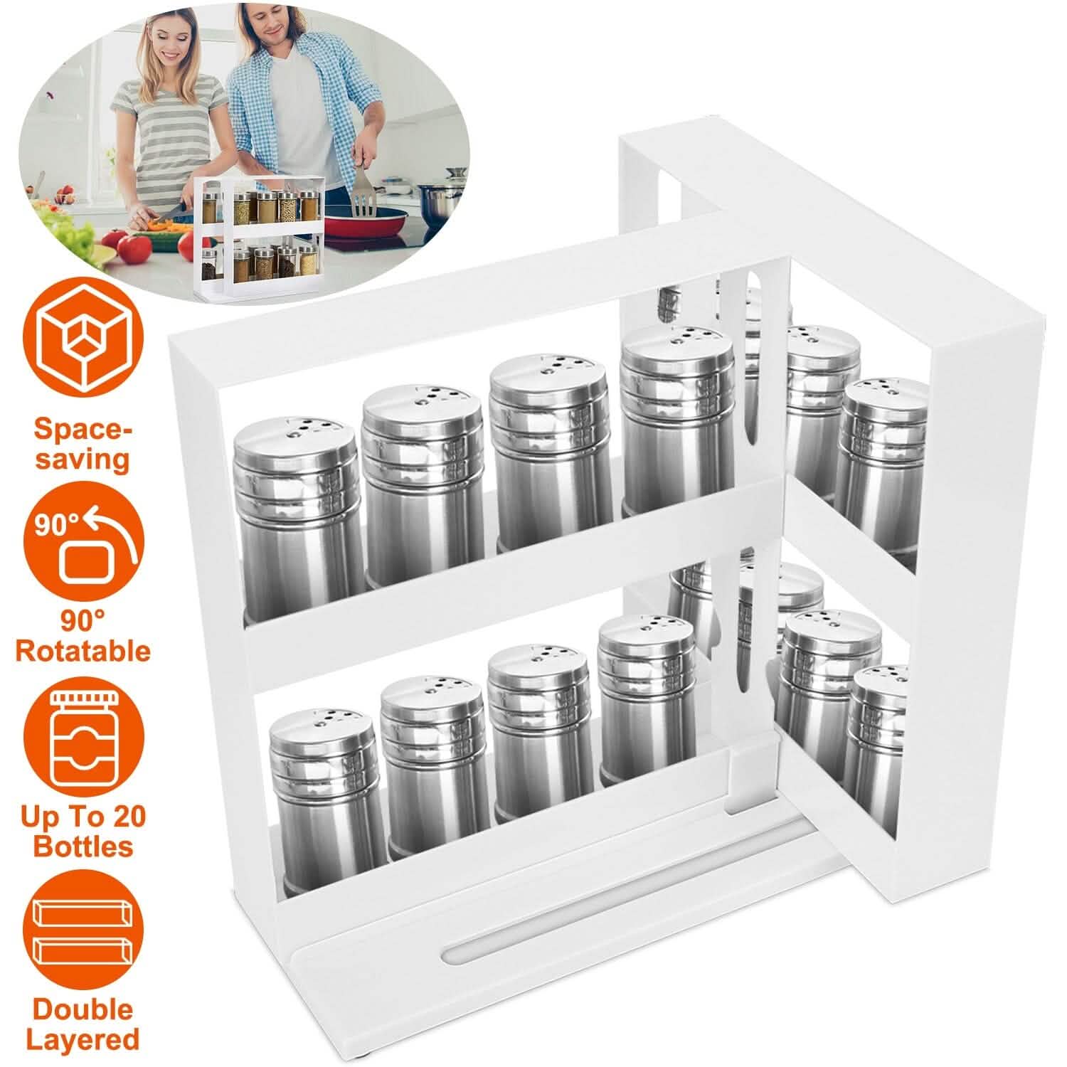 Swivel Cabinet Organizer Revolving Kitchen Rack Spice Organizer Kitchen Storage - Tophatter Daily Deals