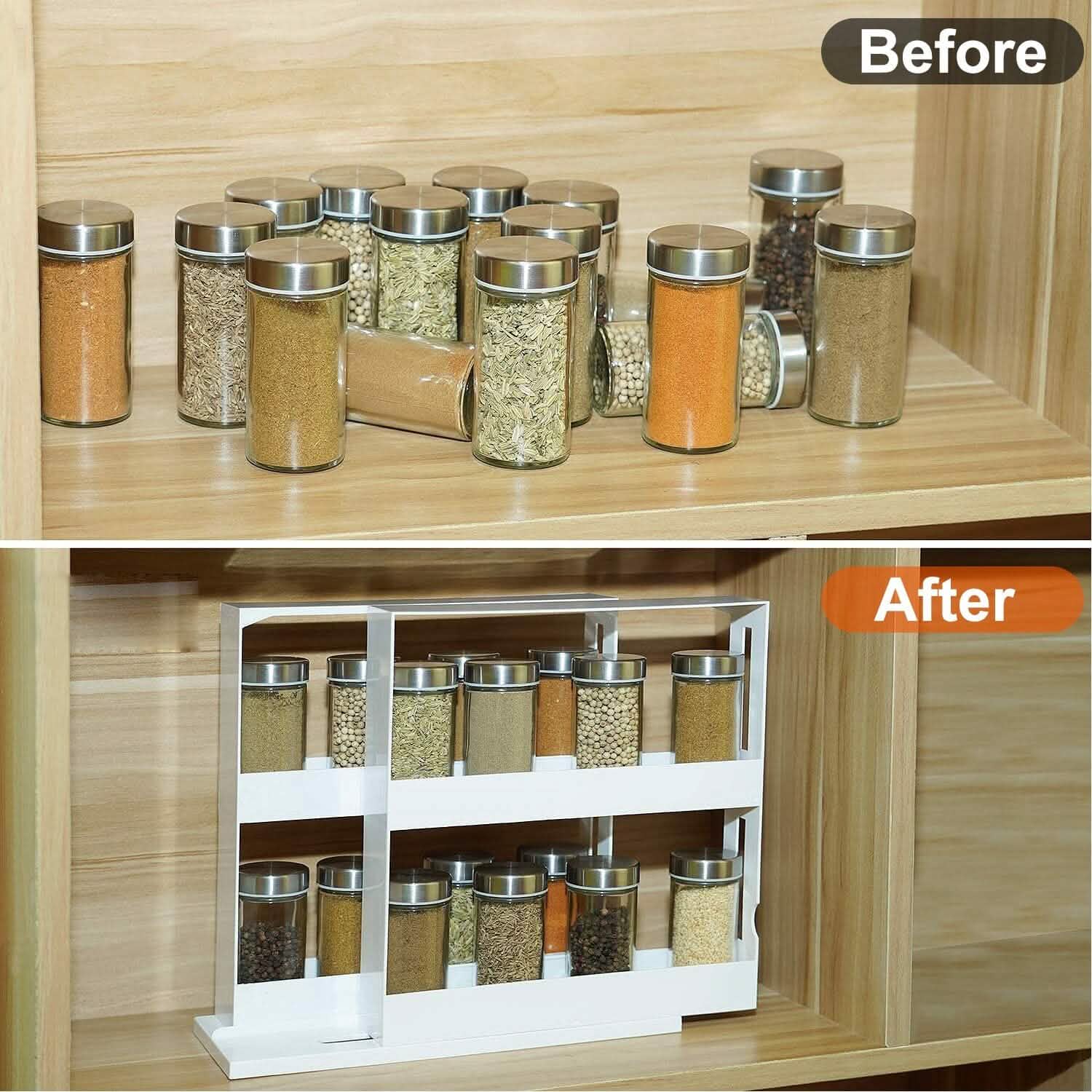 Swivel Cabinet Organizer Revolving Kitchen Rack Spice Organizer Kitchen Storage - Tophatter Daily Deals