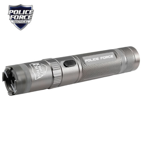 Police Force 9.2MV Tactical Stun Gun Flashlight w/ 5 LED Modes - Black SD-StunGun - Tophatter Daily Deals