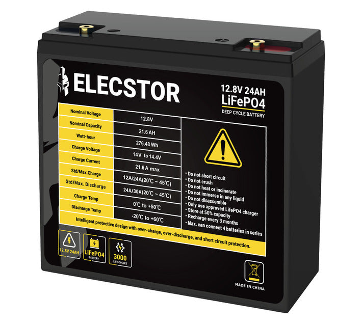 ELECSTOR 12.8V 24AH LIFEPO4 BATTERY - Tophatter's Army Deals MISC - Tophatter Daily Deals