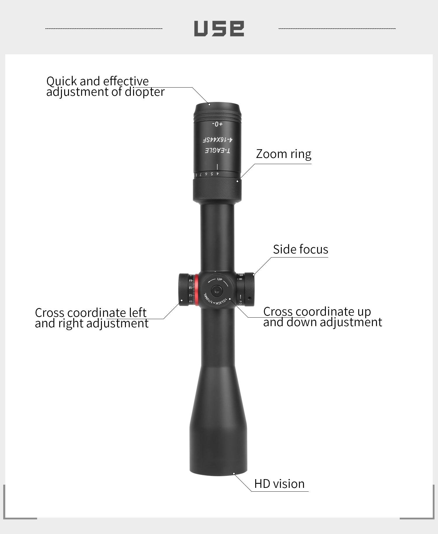 T-EAGLE R-SERIES 4-16X44 SF RIFLE SCOPE - Tophatter's Army Deals OPTICS & SCOPES - Tophatter Daily Deals