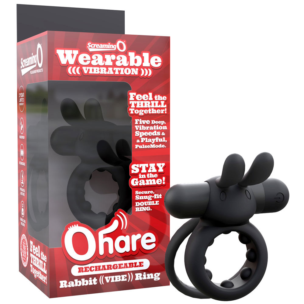 Ohare (Black | Blue | Green) – Rechargeable Silicone Rabbit Vibrating Cock Ring > Cock Ring > Vibrating - Tophatter Daily Deals