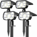 4-Pack: Solar Landscape Spotlights, 3 Brightness Modes, IP68 Outdoor Lighting - Tophatter Daily Deals