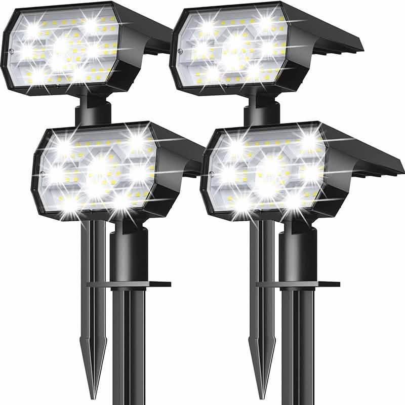 4-Pack: Solar Landscape Spotlights, 3 Brightness Modes, IP68 Outdoor Lighting - Tophatter Daily Deals