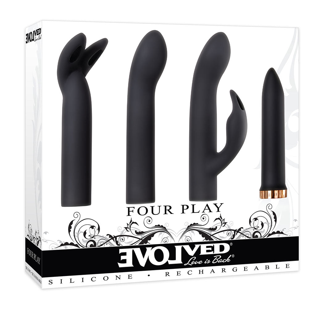 Evolved Four Play Bullet With Three Sleeves > Vibrators > Mini Vibrators - Tophatter Daily Deals