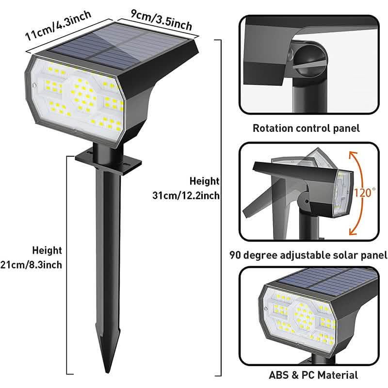 4-Pack: Solar Landscape Spotlights, 3 Brightness Modes, IP68 Outdoor Lighting - Tophatter Daily Deals